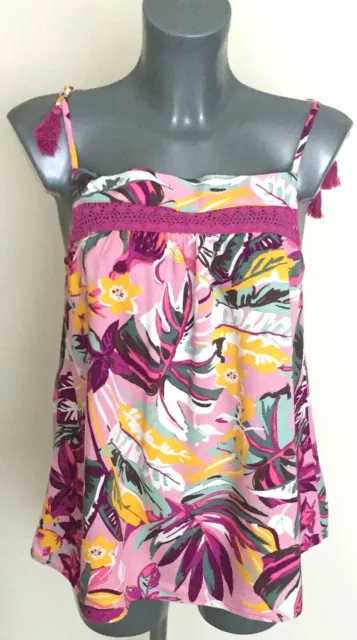 M&S Sizes 8 10 12 14  Floral Strappy Cami Pyjama Top Bnwt RRP £12.50