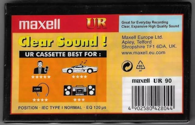 Maxell UR90 Pack 5 - 90 Minutes Blank Audio Cassette Tape BRAND NEW 2
