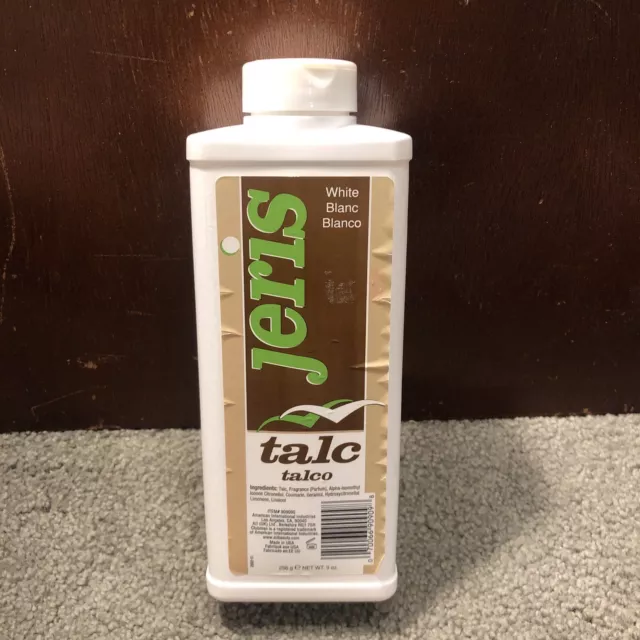 Clubman Jeris Talc Talco White Powder, Green Design, 9oz / 255g, Discontinued