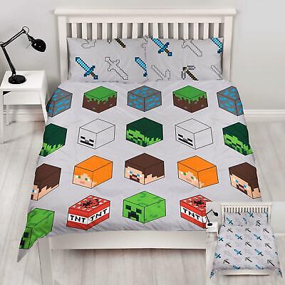 con federa coordinata Copripiumino matrimoniale con licenza ufficiale double-face reversibile Minecraft Creeps 