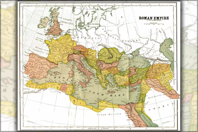 Poster, Many Sizes; Map Of The Roman Empire At Its Largest Extent, With Province