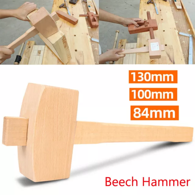 350mm Beech Solid Carpenter Wood Wooden Mallet Hammer Handle Woodworking Tool AU