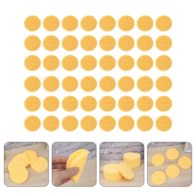 50 piezas Base de maquillaje esponja de madera pulpa esponja de cosméticos opcional