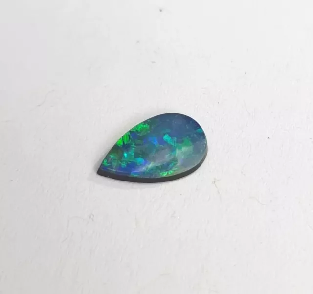 Loose Australian Lightning Ridge Doublet Opal Pear Cabochon 8x5x1.5mm 0.45ct