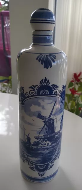 Vintage Delft Blue Gin Bottle with Stopper