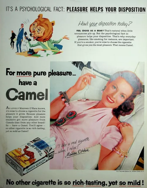 Original Ad for Maureen O'Hara, Camel Cigarettes