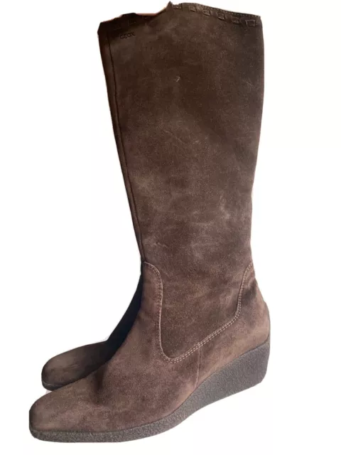 Geox suede brown knee boots size 5 perfect condition