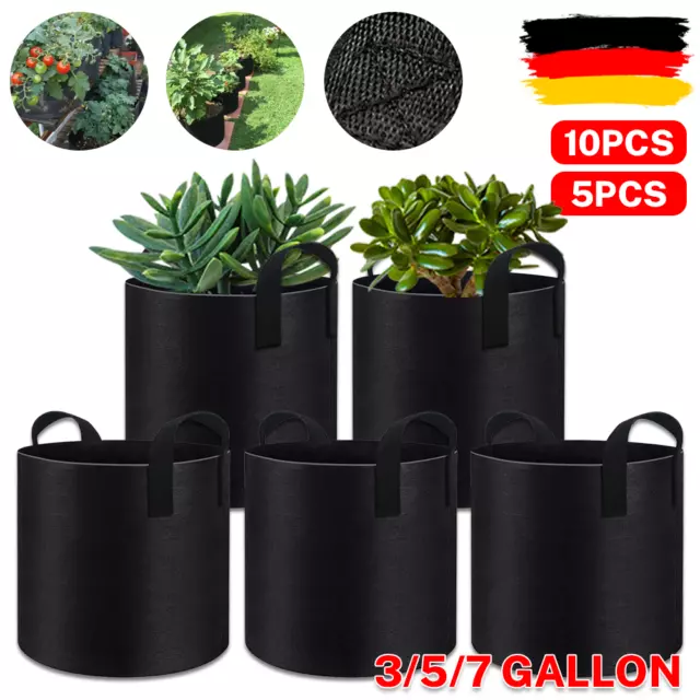 Pflanzsäcke Pflanzsack mit Henkeln Grow Pot Bag Blumentopf Garten Pflanzbehälter