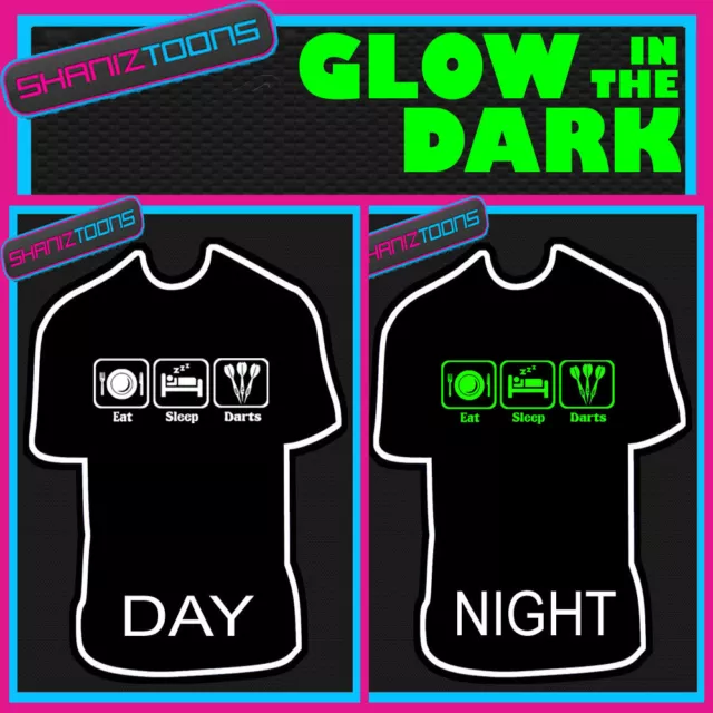 Eat Sleep Play Darts Player Team Glow In The Dark Printed Tshirt