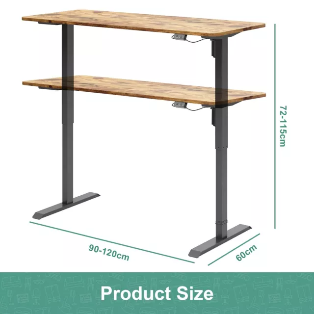 Ufurniture Electric Standing Desk Height Adjustable Sit Stand Office Workstation 2