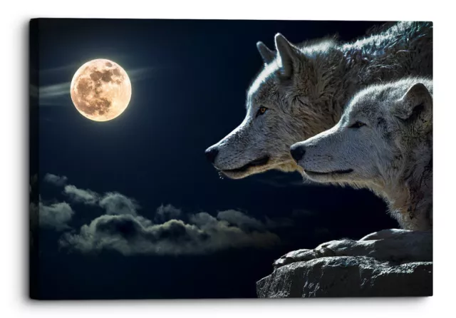 Wolf Moon Cloud Animals Canvas Print Wall Art Picture Home Decor