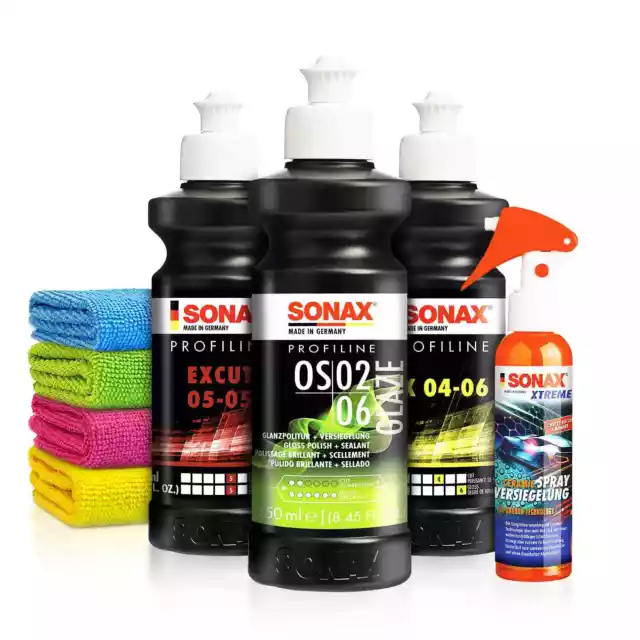 Sonax Autopolitur Set ExCut 05-05 Ex 04-06 OS 02-06 250ml Ceramic Spray 8-teilig