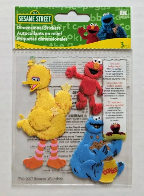 RARE Sesame Street Characters Group Elmo Big Bird Scrapbook Stickers EK Success