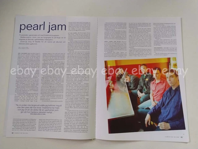 PEARL JAM EDDIE Vedder Sick of It All Ironbound NYC clippings Sweden