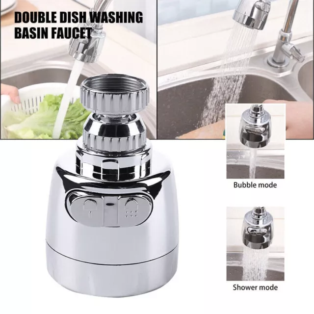 2pcs Kitchen Tap Aerator 360° Rotate Faucet Swivel End Diffuser Adapter Filter