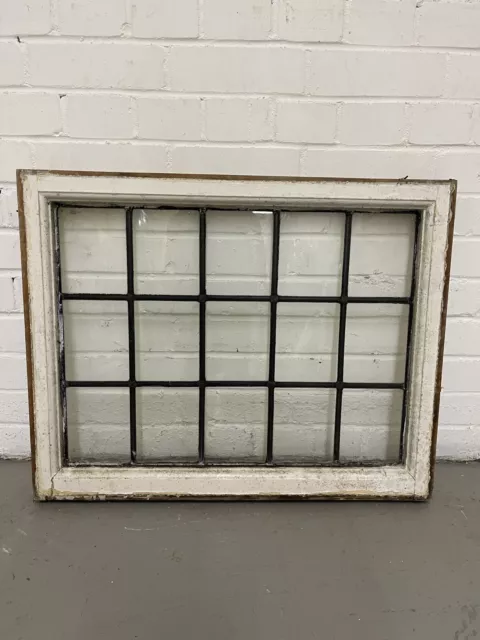 Reclaimed Leaded Light Panel Wooden Window 720 x 570mm