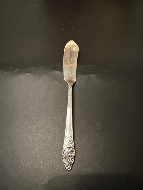 1 Master Butter Knife 1950 Oneida Community Evening Star Silver Plate Floral