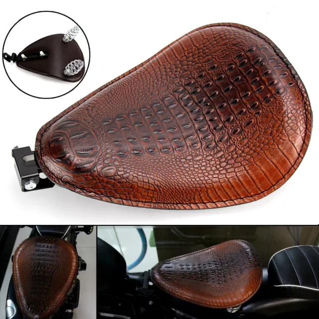 Motorcycle 3" Spring Solo Style Bracket Seat For Harley Sportster Chopper Bobber