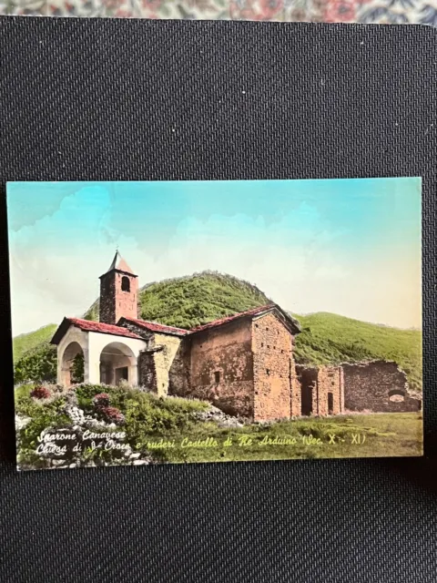 Cartolina  Sparone Canavese  - Chiesa S.croce E Ruderi Castello Re Arduino 1972