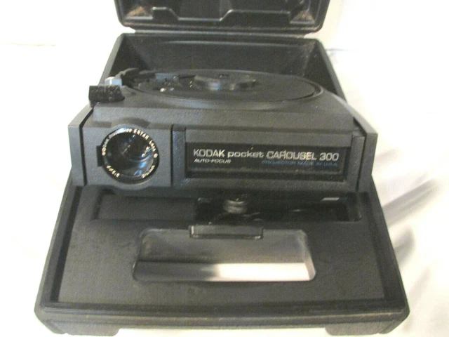 Kodak Pocket Carousel 300 Slide Projector Case Remote Parts Repair Display