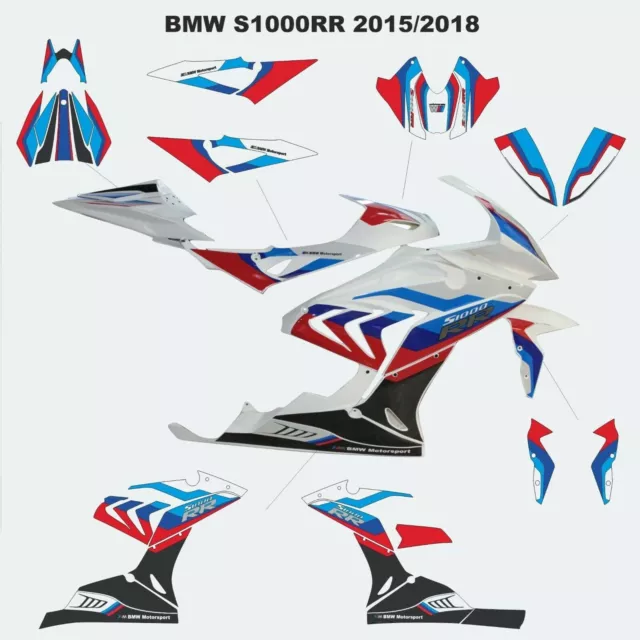 Kit Grafiche Adesivi Completo per Bmw S1000RR Motorsport Racing 2015-2018