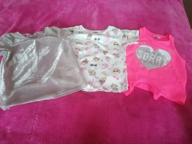 Girls summer Clothes T-shirts, Playsuit bundle age 9-10 years 4 Items