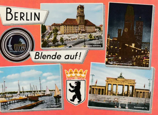 AK Postkarte ungelaufen Berlin Tegler See, Brandenburger Tor  (G4134)