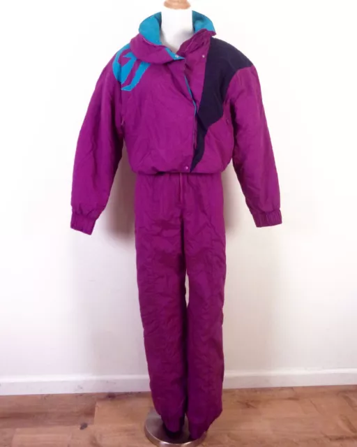 vintage 80s 90s White Stag Skiwear LOUD Colorblock Ski Suit Snow Snowsuit sz 12