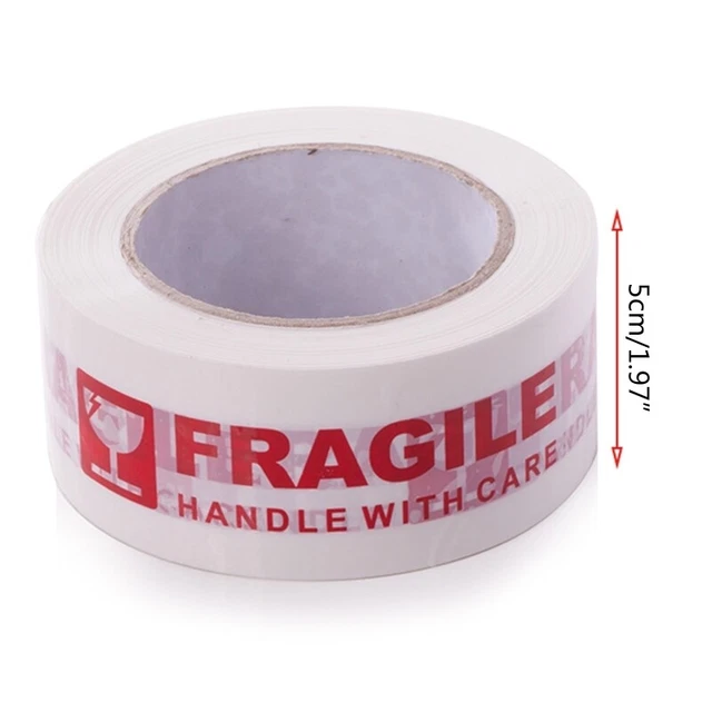 Manico nastro da imballaggio fragile bianco rosso con adesivo avviso spedizione Bopp cura
