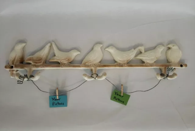 Cast Iron Coat Hook Birds Wall Mount Clothes Rack Towel Bar Key Hanger Metal 17"