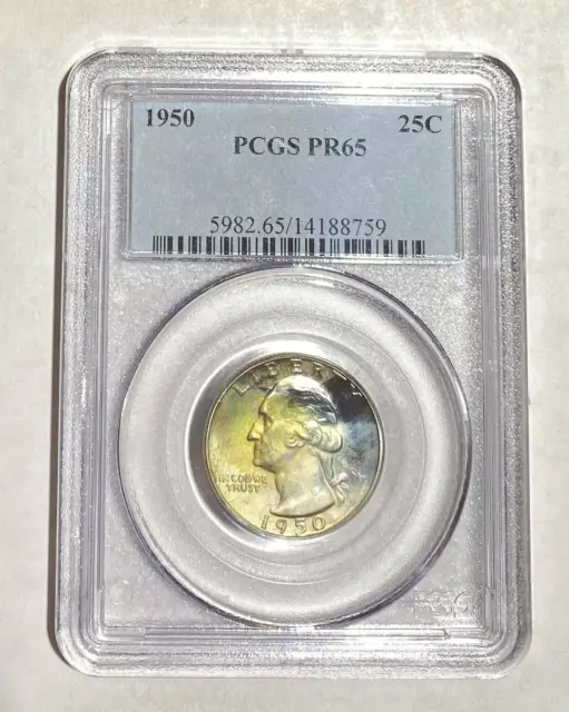 Quarter Dollars Silver Coinage 1950 P PCGS PR-65