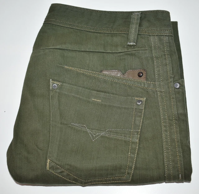 DIESEL DARRON GREEN Jeans Mens 008QU Regular Slim Tapered Fit W33