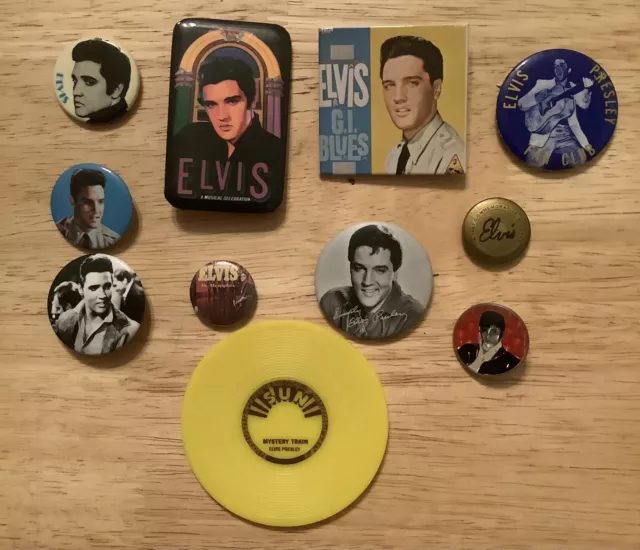 Elvis Presley Buttons 10 Items Vintage