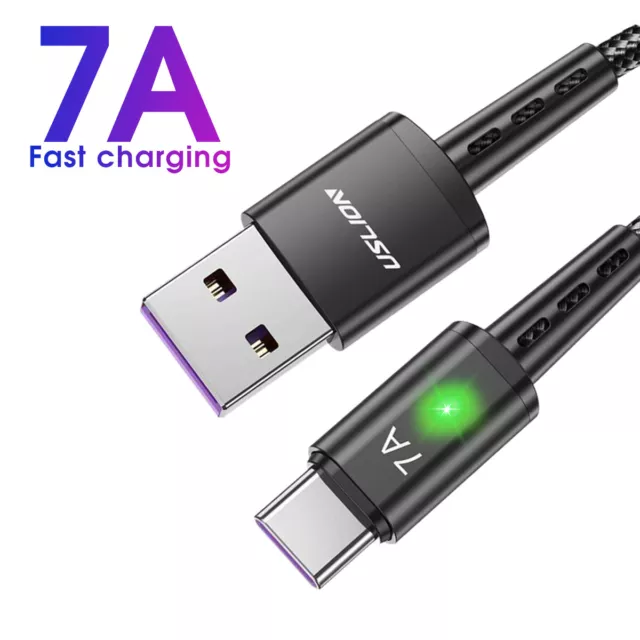 7A USB to Type C Charger Cable Fast Charging Lead Data Cord for Samsung Google