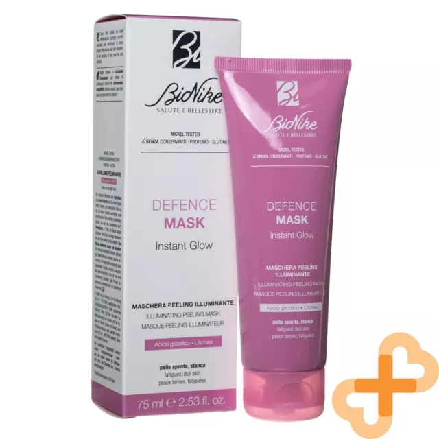 BioNike Défense Masque Instantané Brillant Exfoliant Visage 75 ML Épluchage Peau