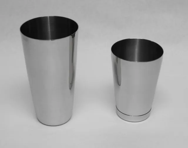 2 Piece Martini BAR COCKTAIL SHAKER Stainless Steel Boston Flair Mixing Tin Set