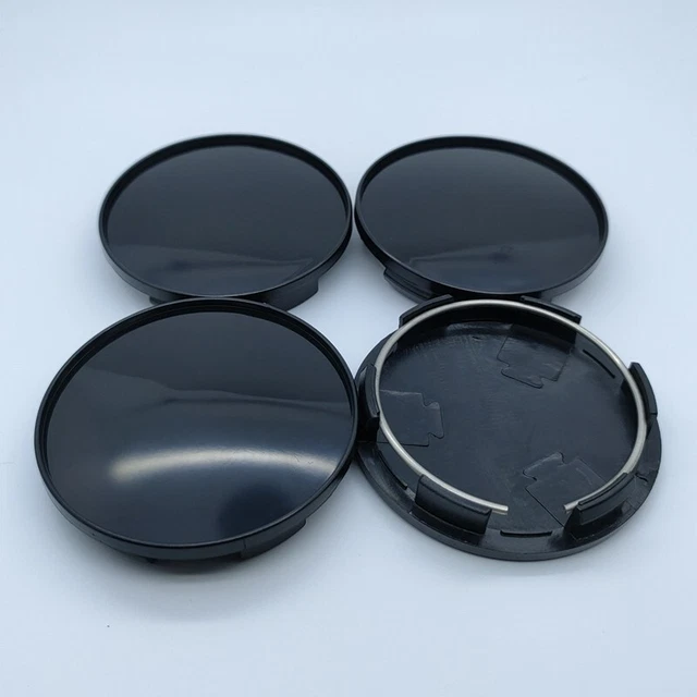 4Pcs Black Wheel Rim Center Hub Caps Cover Car Accessories Chrome Silver No Logo