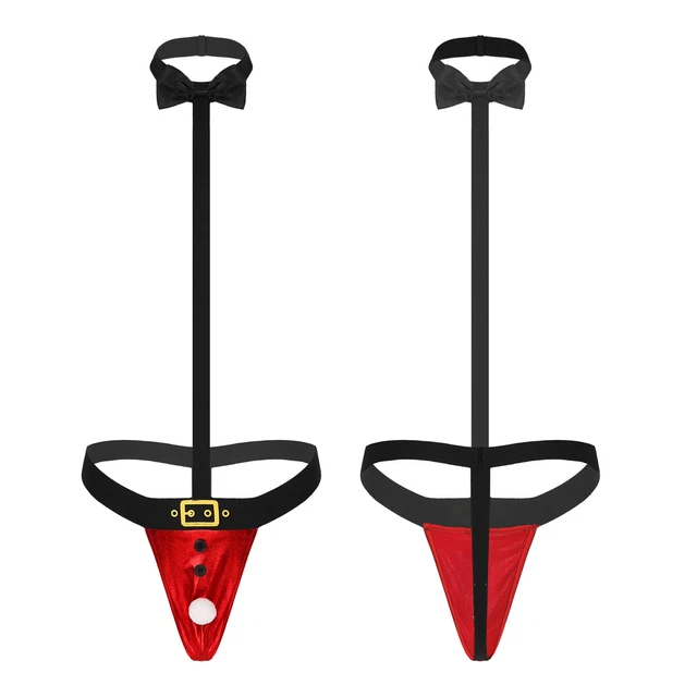 MENS SEXY SANTA Claus Funny Mankini Thong Underwear Swimsuit Christmas