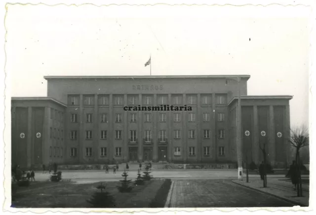 Orig. Foto Strassenszene am Rathaus SOSNOWITZ Sosnowiec b. Kattowitz Polen 1941