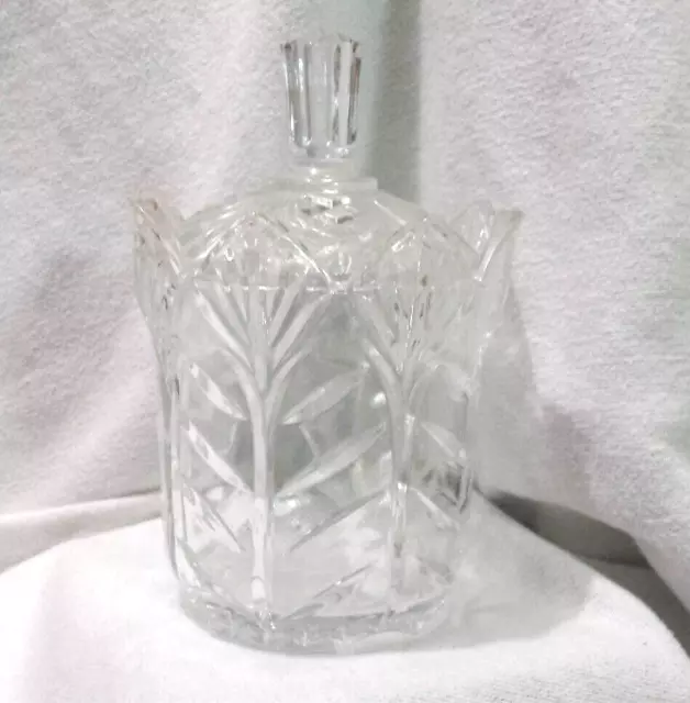 Clear Glass Lead Crystal Embossed Candy Bowl 6” Fifth Avenue Crystal Limited