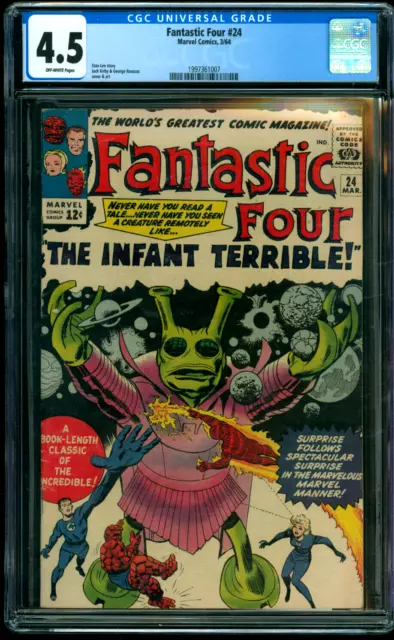 Fantastic Four #24 CGC 4.5 Stan Lee Jack Kirby Silver Age Marvel Comics 1964 SA