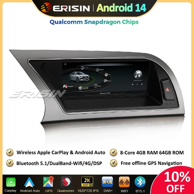 Autoradio Android 10,25" Pour Audi A4/A5/S4 (2009-2016) - 64Go, DAB+, CarPlay Sans Fil