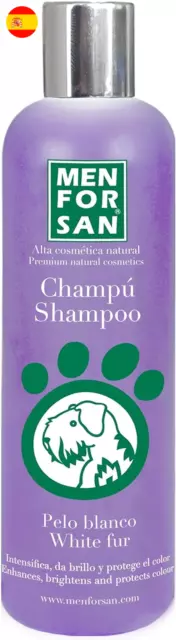 MENFORSAN Champú para pelo blanco perros, 300ml | Intensifica el color natural