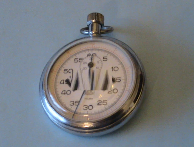 Chronomètre Ancien Andreas Huber Années 1930 Allemagne - Cadran Blanc, Boîtier Argenté, Occasion Bon état
