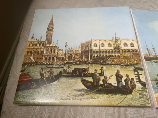 2 X Vintage Canaletto Picture Ceramic Tiles By Cristal 2