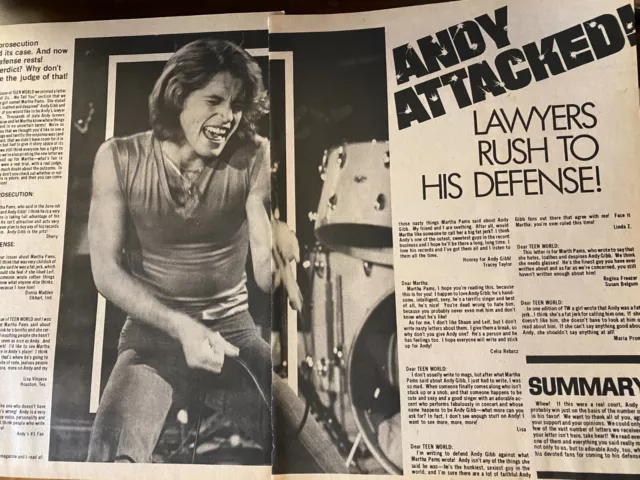 Andy Gibb, Two Page Vintage Clipping
