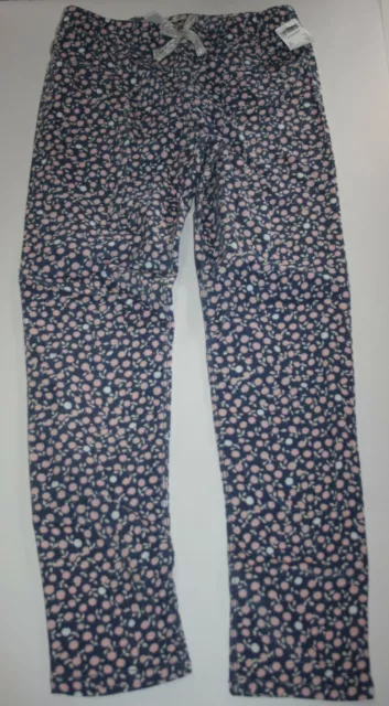 New OshKosh Girls 12 year Blue Pink Floral Corduroy Pull on Pants Stretch Comfy