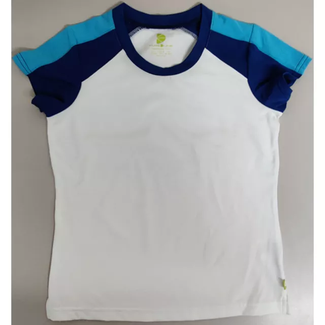 Maglietta sportiva ragazza lime pura - bianco/blu 5-6 anni