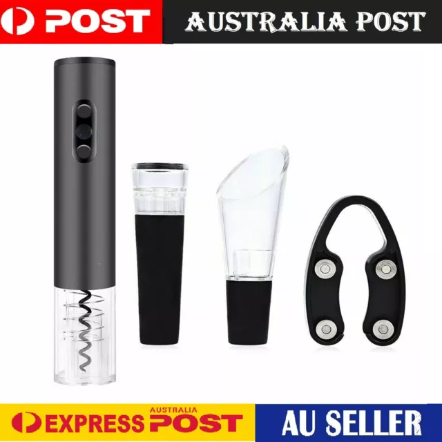 Electric Wine Bottle Opener Automatic Corkscrew Set Foil Cutter Vacuum Stopper