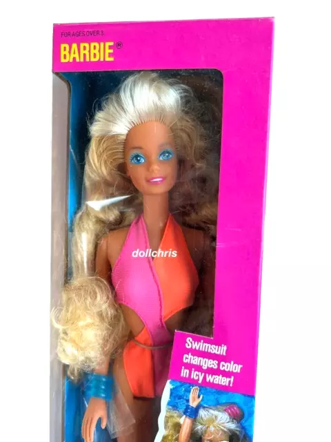 1989 Wet 'N Wild Barbie Doll NRFB Superstar Era Mattel 4103 Unopened 3